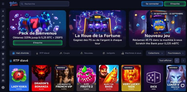 7Bit Casino page accueil